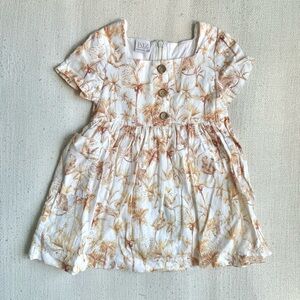 Paz Rodriguez Tropical Print Dress 36M Palm Safari Cotton Summer Toile de Jouy